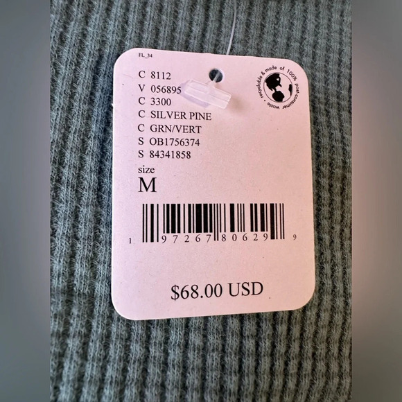 We The Free People NWT Drop The Mic oversized Thermal in silver pine sz M 37”p2p - Picture 4 of 10